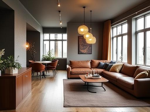Architectural photography of a stylish interior design space