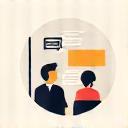 Icon representing a consultation meeting and discussion